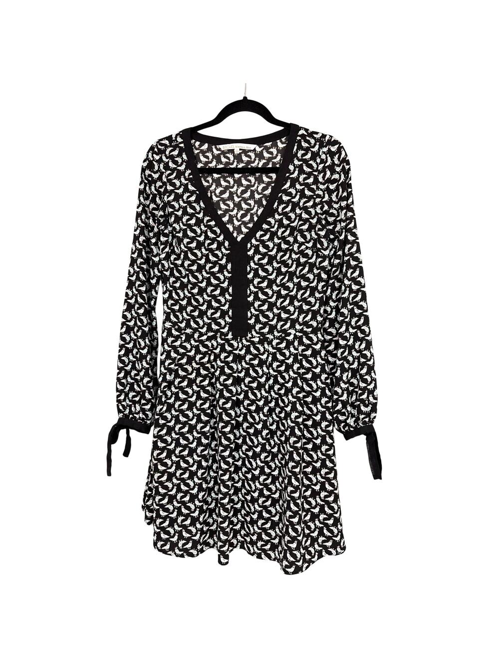 Rachel Rachel Roy 90s Whimsigoth Dark Romantic All-over Bird Graphic Dress 6